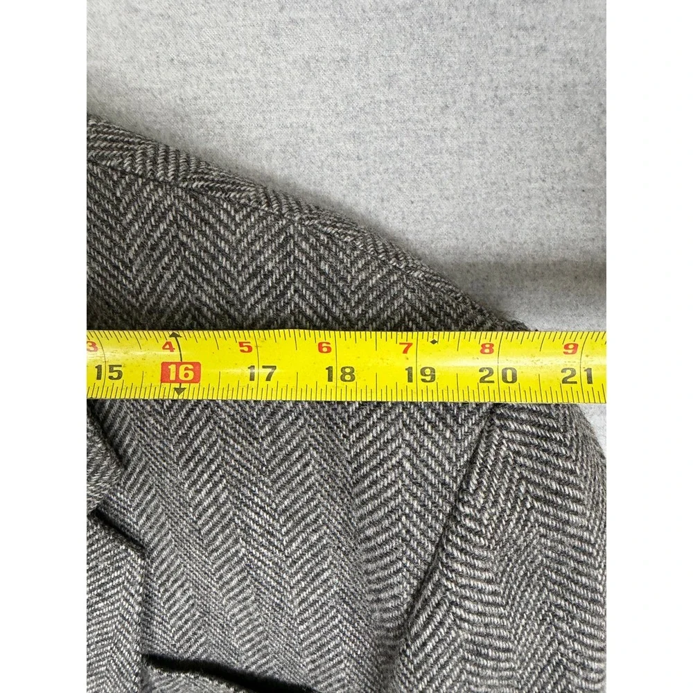 Vintage Bespoke‎ Mens Grey Herringbone Wool Blend Blazer Sport Coat Size 50 USA